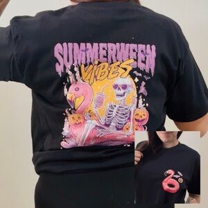 SummerWeen Vibes Skeleton Black Graphic Tee